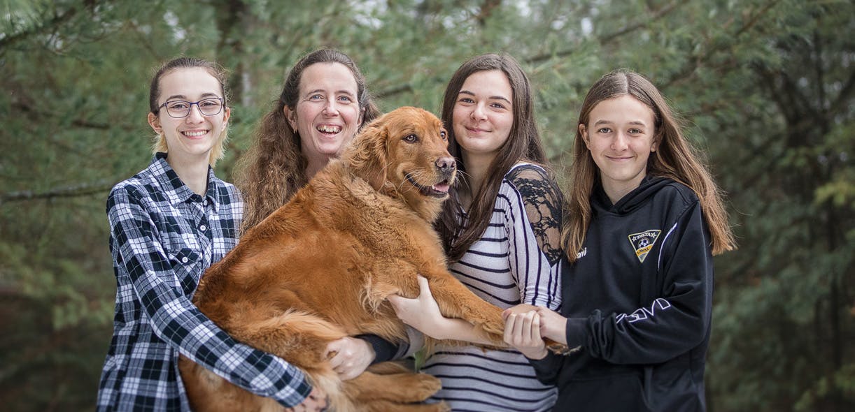 A mother, three daughters, dogs and a shared passion for an active sport